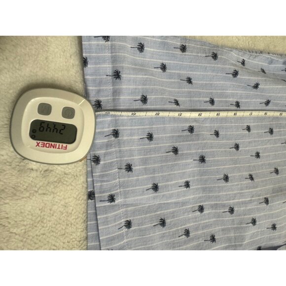 U.S. POLO ASSN. Mens Polo Shirt size Medium Blue with White stripes & Palm Trees - Picture 7 of 11